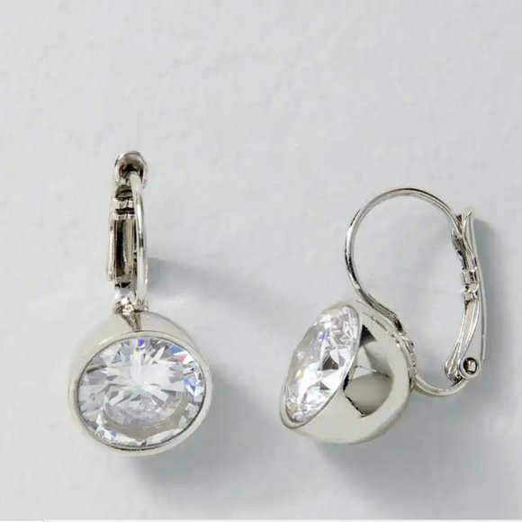 Clear Cubic Zirconia Drop Earrings - Picture 1 of 3